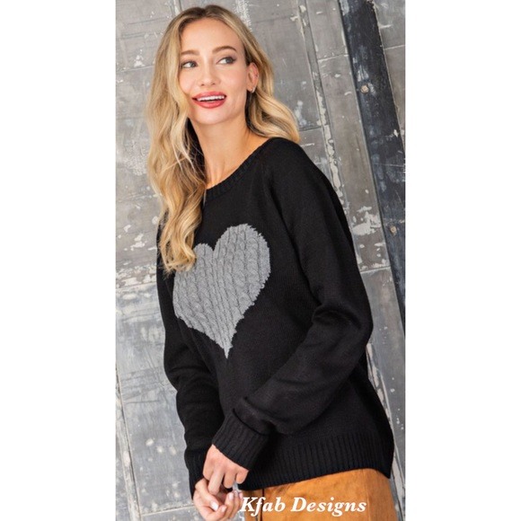❤️LAST! Cable Knit Heart Contrast Soft Sweater! - Picture 3 of 6